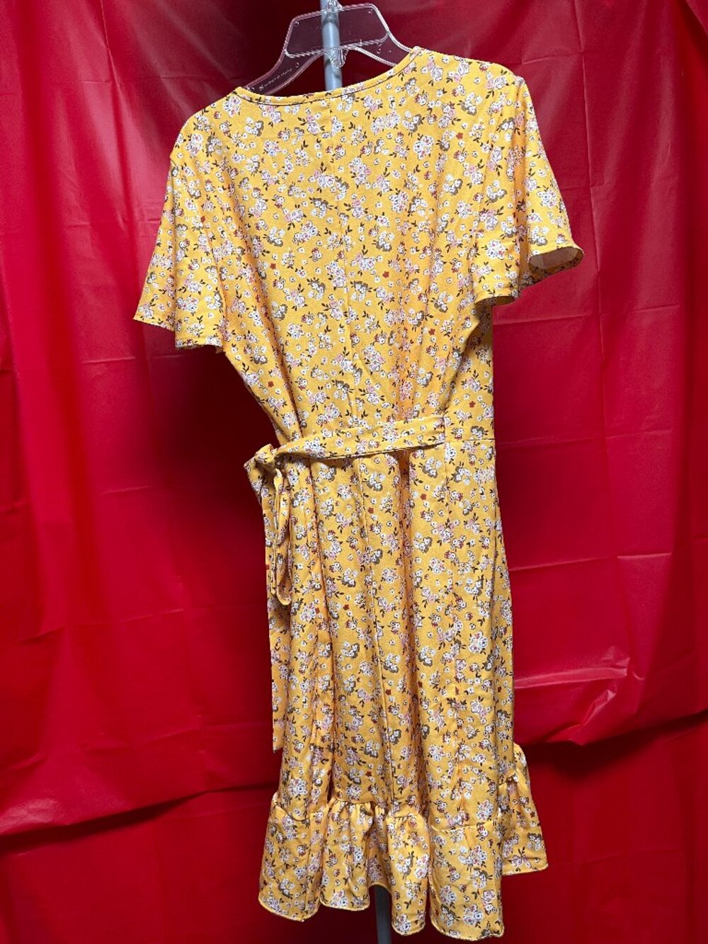 Naggoo Yellow Floral Wrap dress size S - Picture 2 of 6